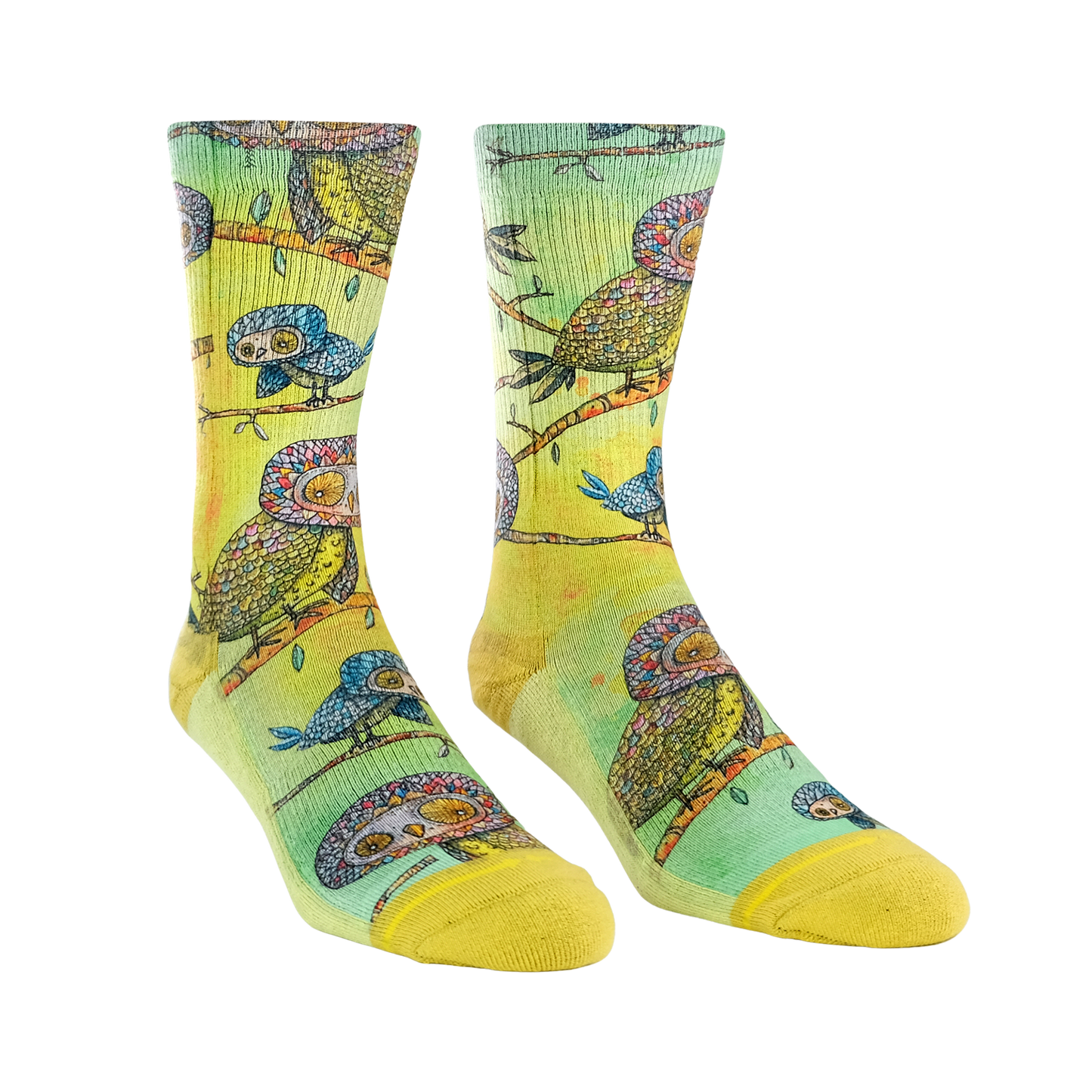 Owls Animal Crew Socks With Art By Bad Otis Link