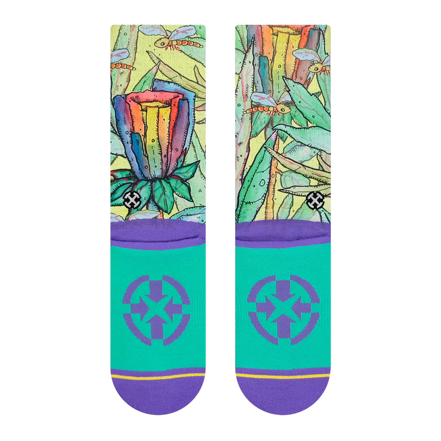 Rainbow Flower Crew Socks by Bad Otis Link