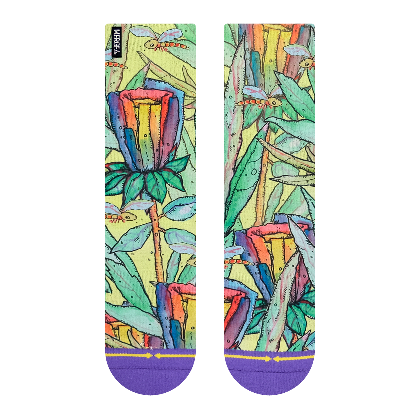 Rainbow Flower Crew Socks by Bad Otis Link