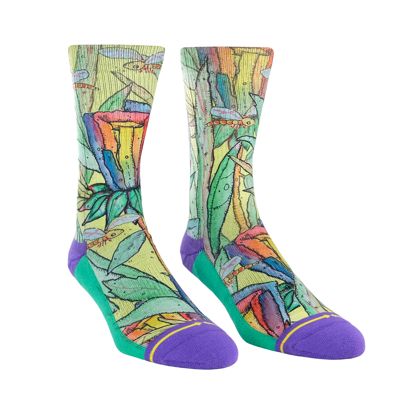 Rainbow Flower Crew Socks by Bad Otis Link