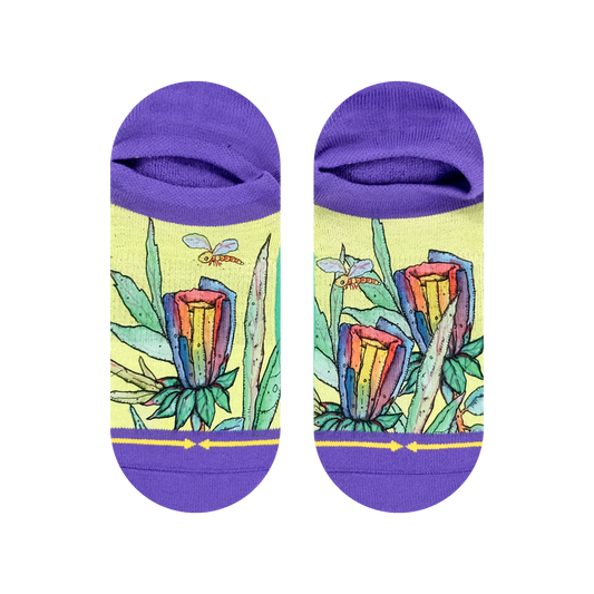 Rainbow Flower No Show Socks With Art By Bad Otis Link