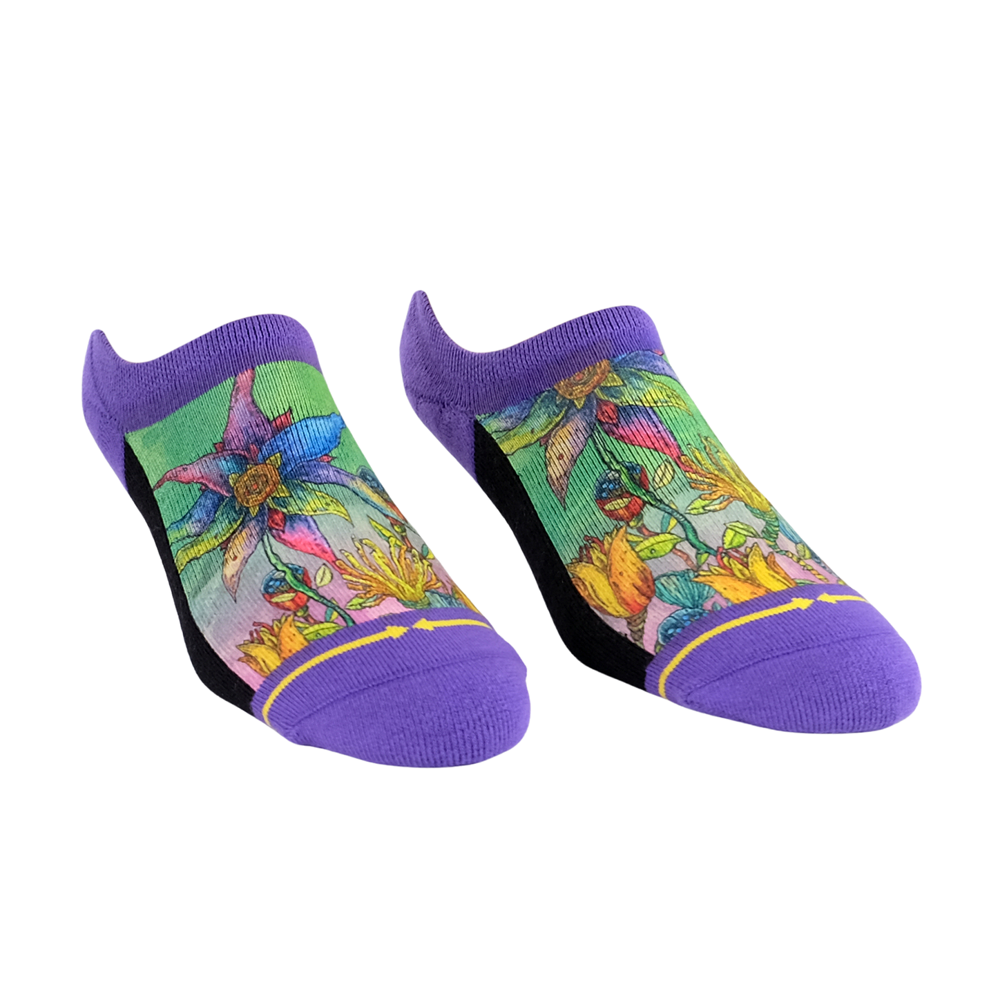 Starflower No Show Sock With Art By Bad Otis Link