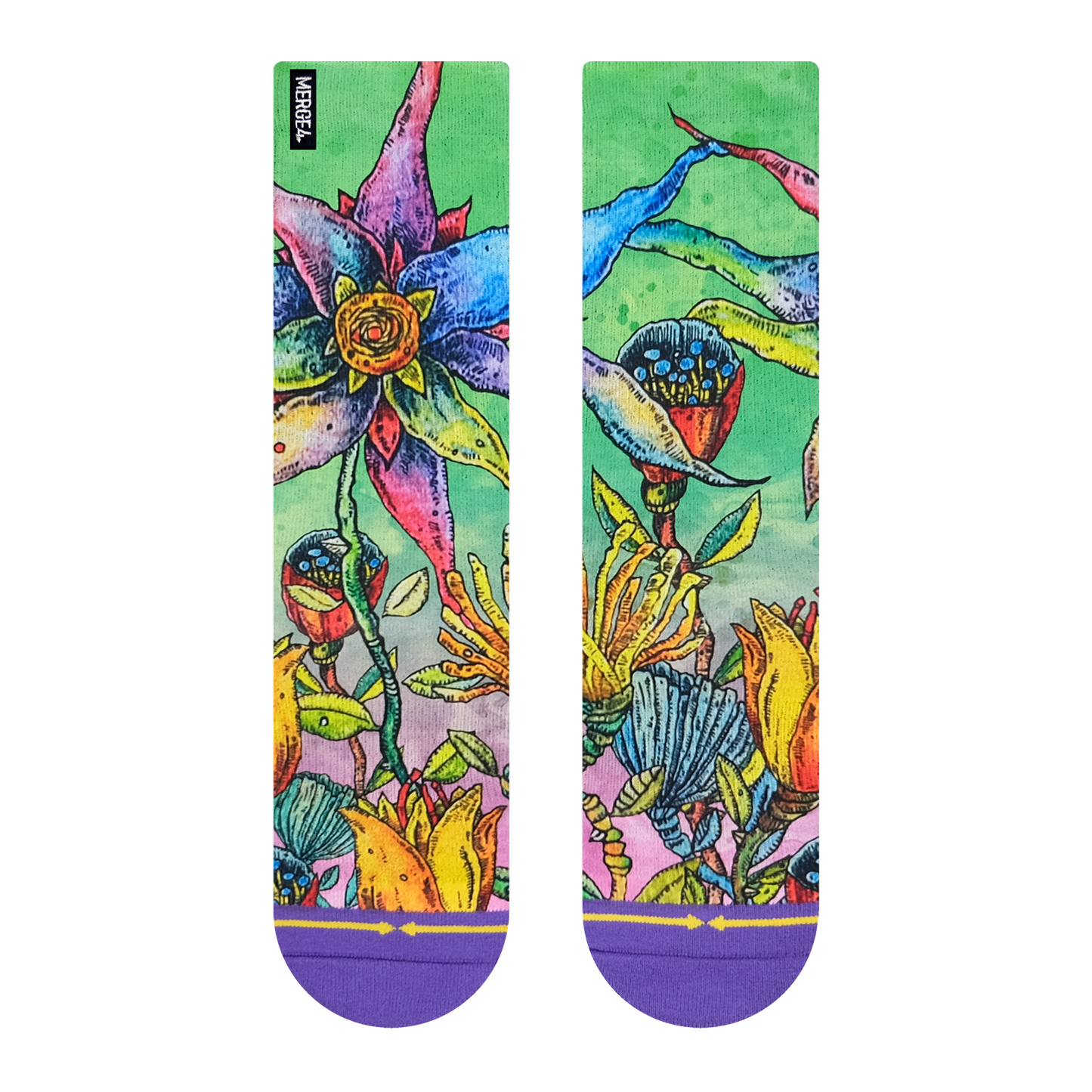 Starflower Crew Socks With Art By Bad Otis Link