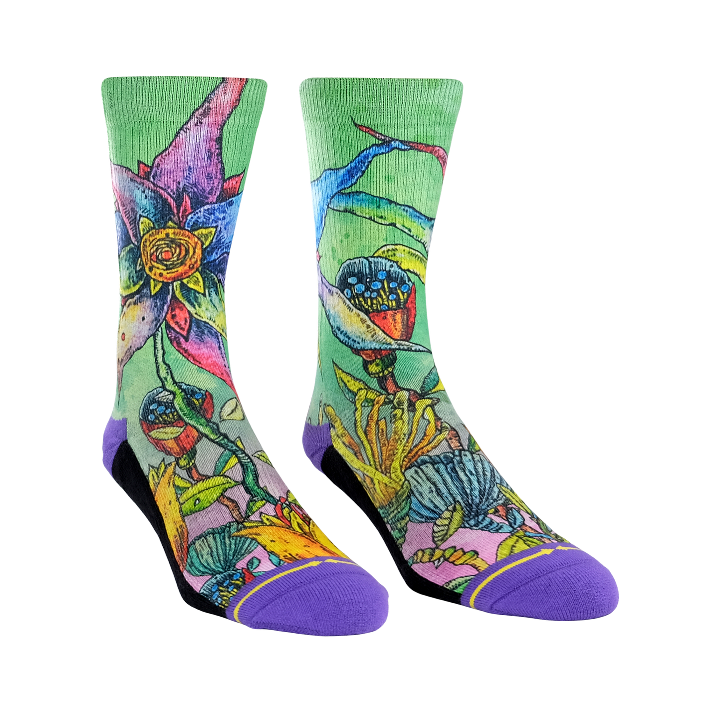 Starflower Crew Socks With Art By Bad Otis Link
