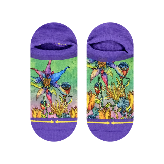 Starflower No Show Sock With Art By Bad Otis Link