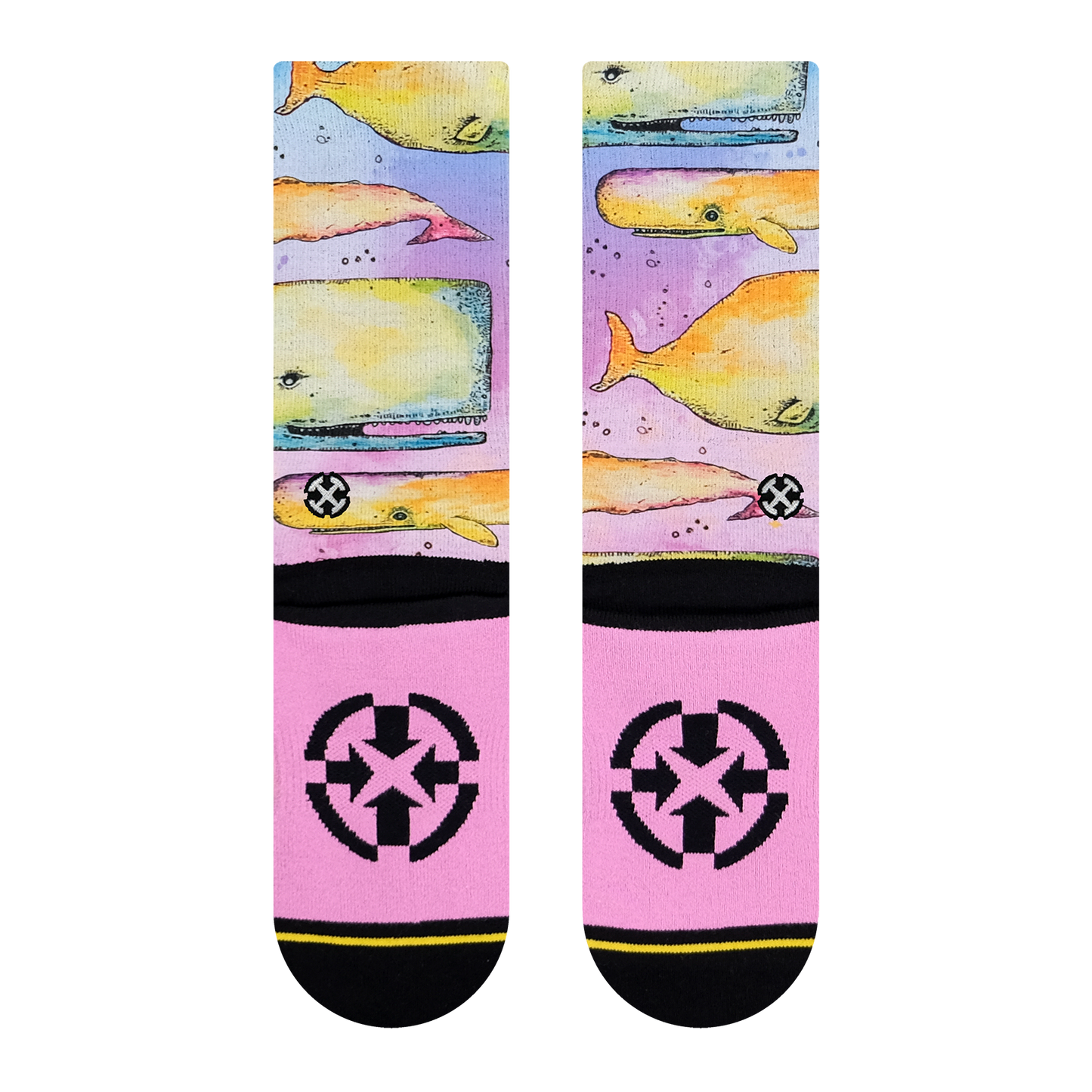 Whale Watercolor Crew Socks With Art By Bad Otis Link