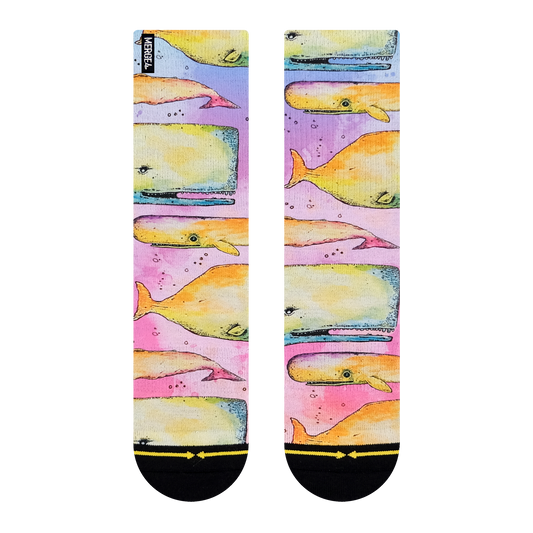 Whale Watercolor Crew Socks With Art By Bad Otis Link
