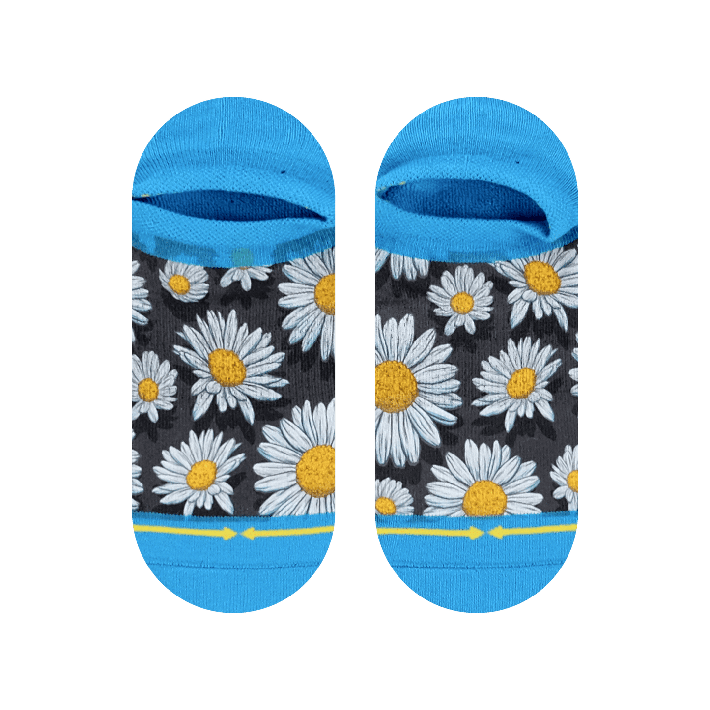 Spring Daisies No Show Socks with Art by Slogan