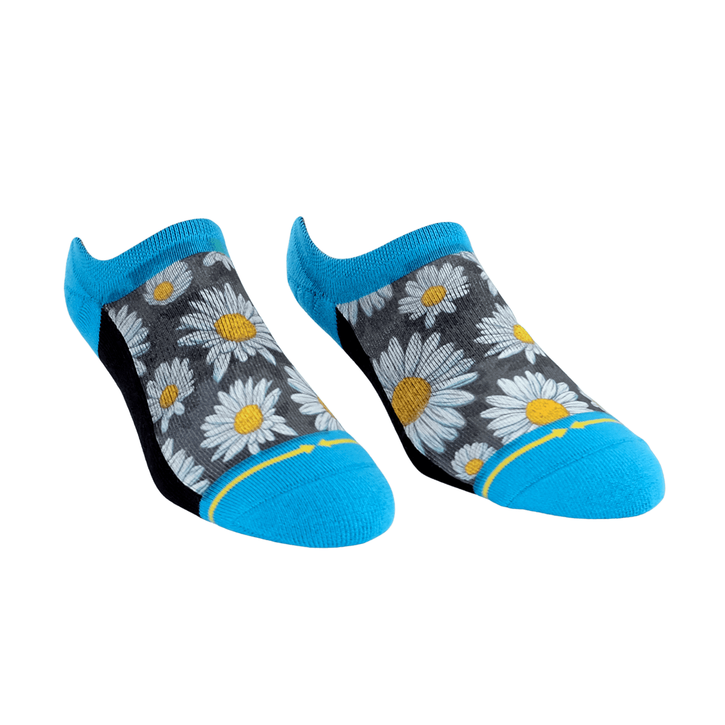 Spring Daisies No Show Socks with Art by Slogan