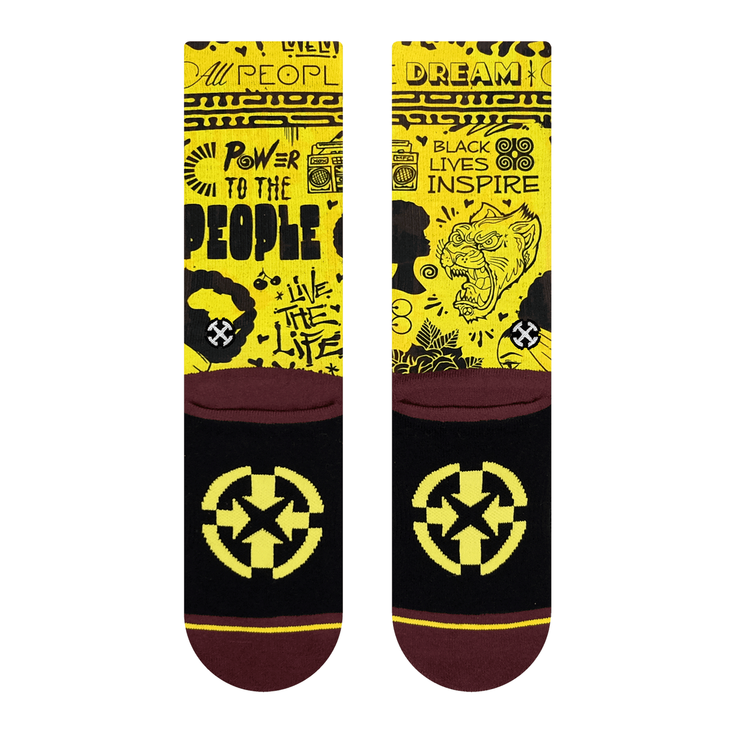 Power to the People Crew Socks Art By Taylor Reinhold