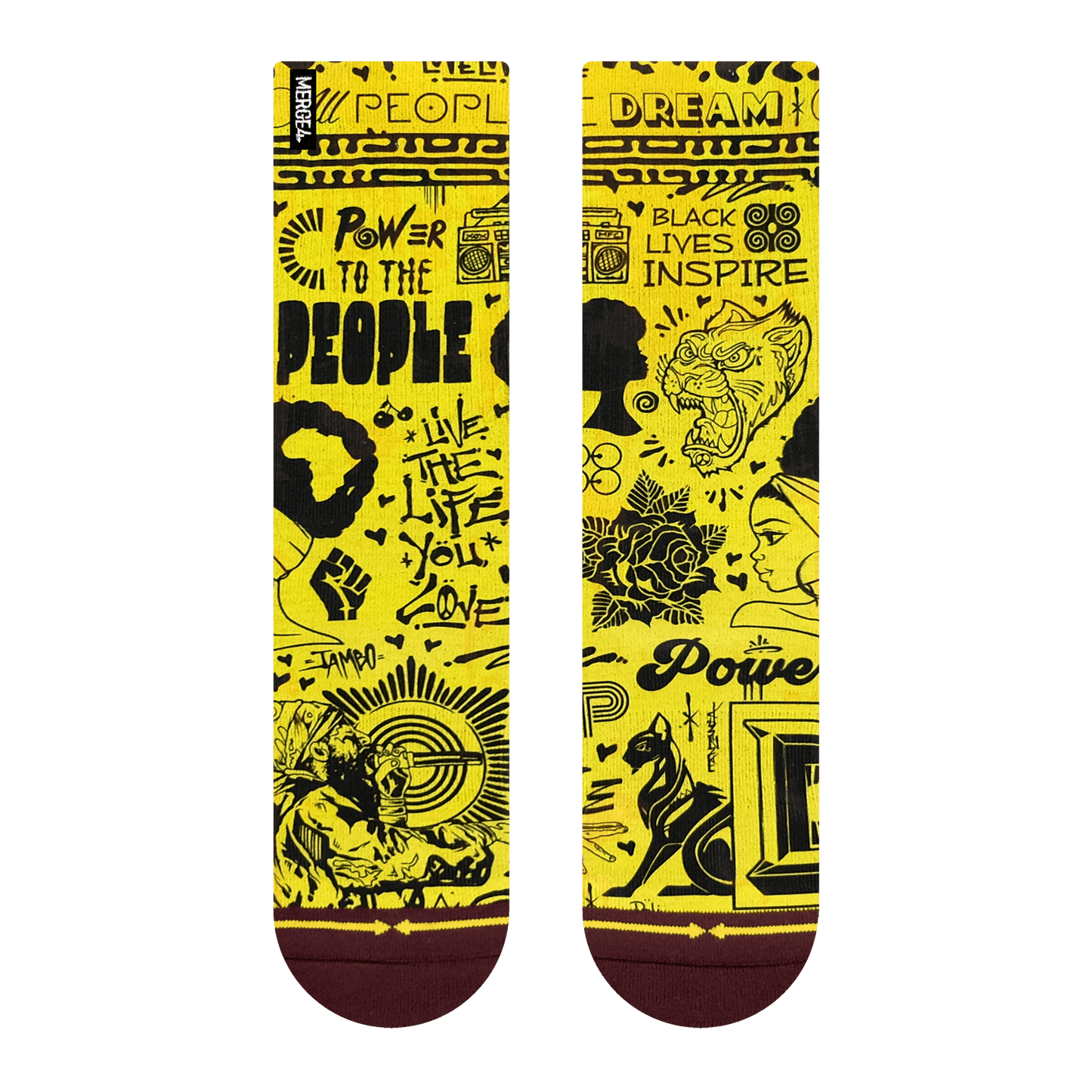 Power to the People Crew Socks Art By Taylor Reinhold