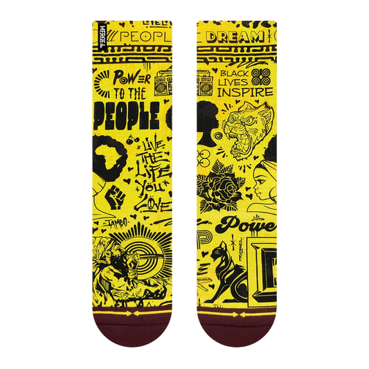 Power to the People Crew Socks Art By Taylor Reinhold