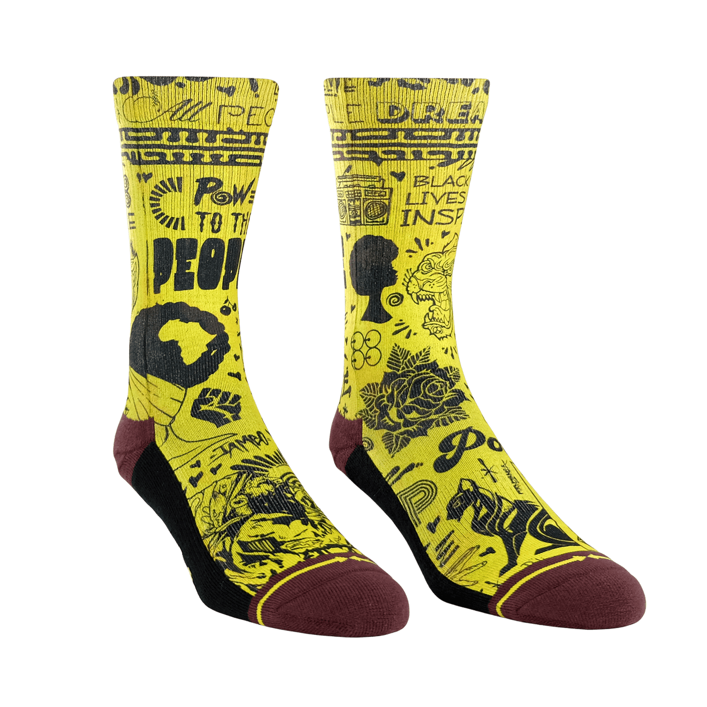 Power to the People Crew Socks Art By Taylor Reinhold