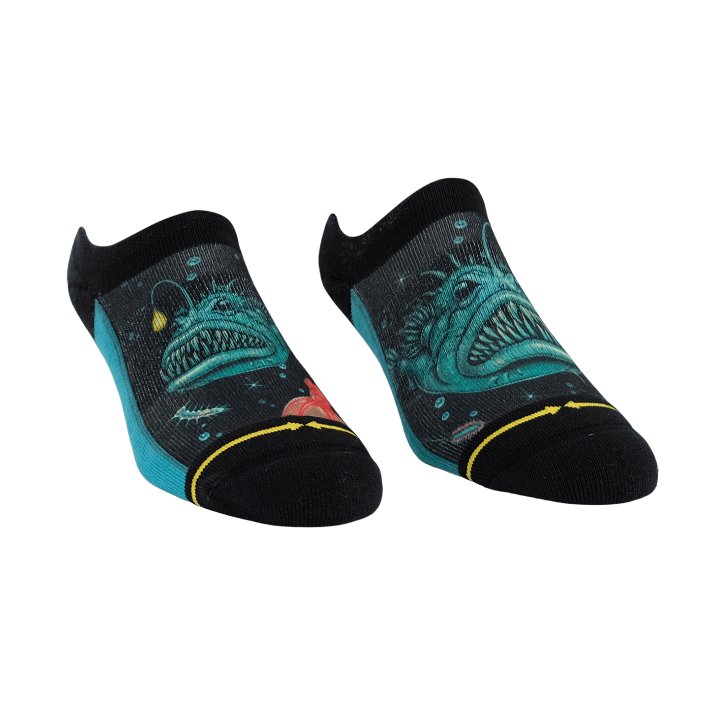 Angler Fish No Show Socks With Art From Umijoo