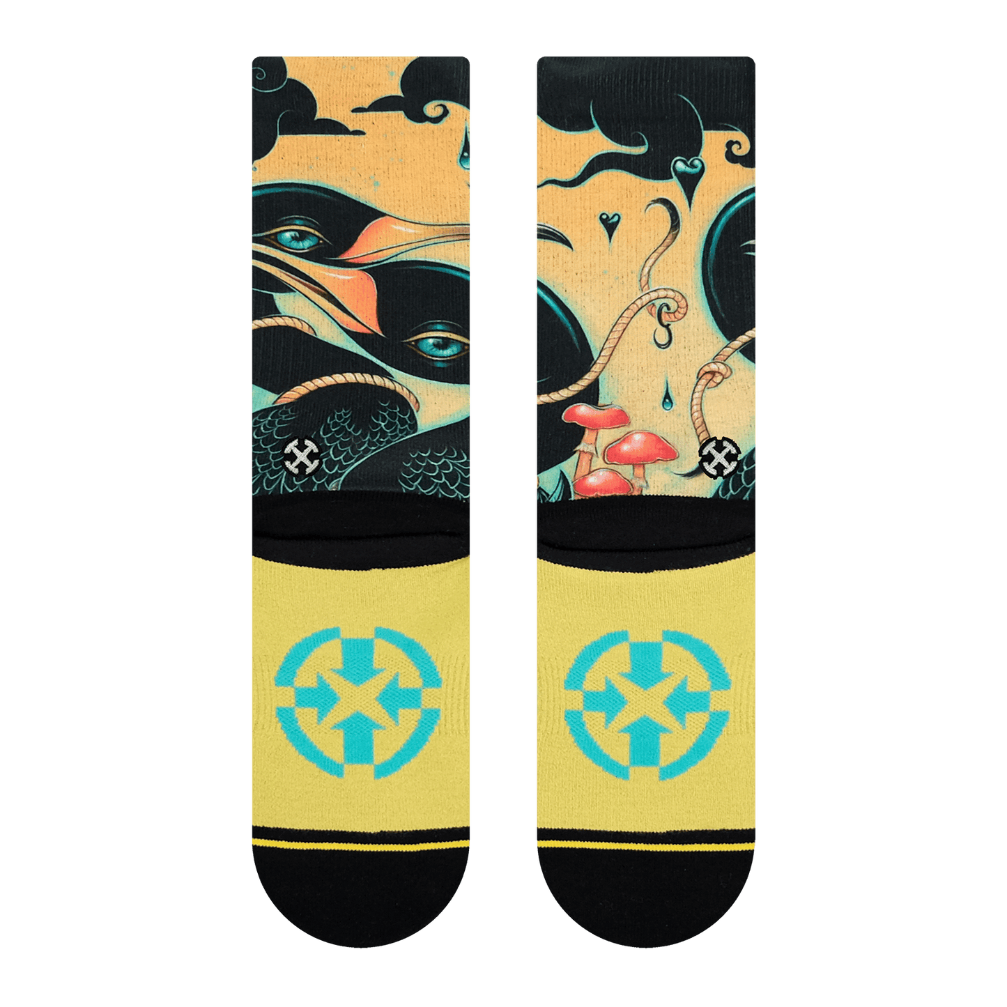 Graceful Cormorants Crew Socks With Art From Umijoo
