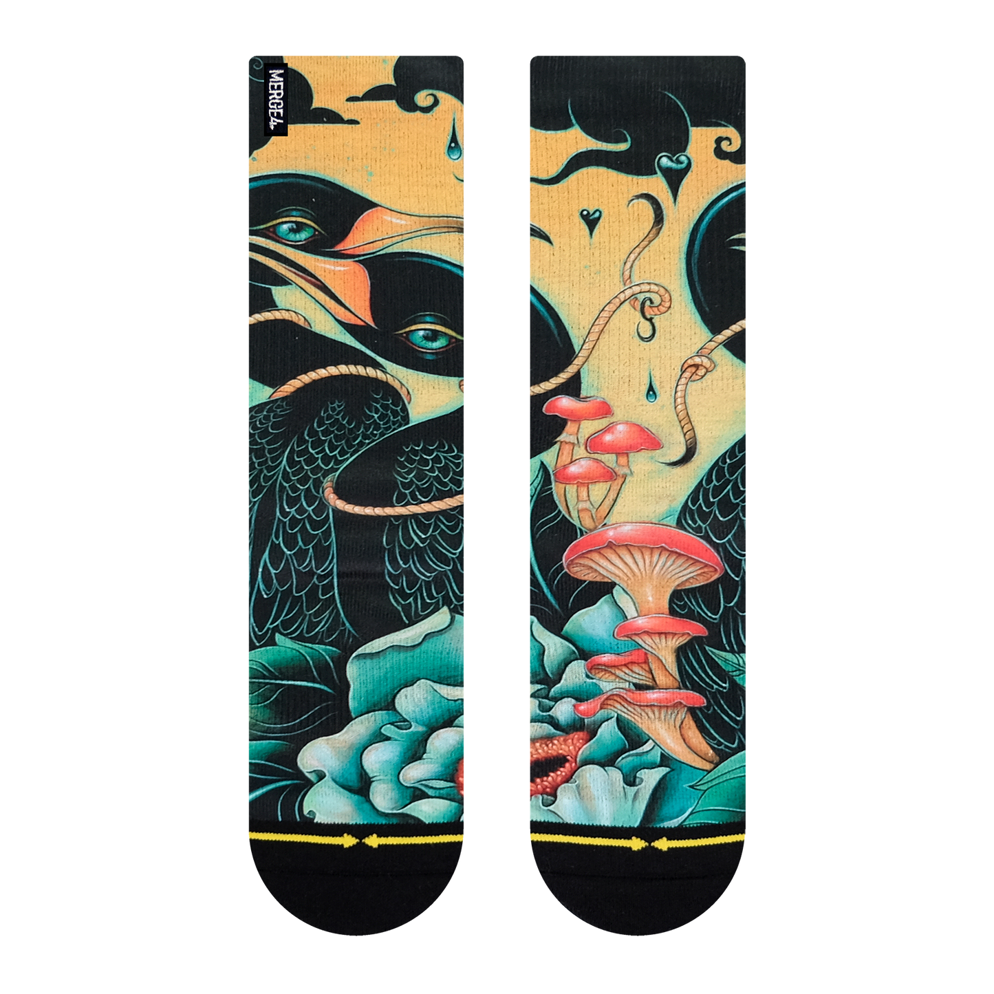 Graceful Cormorants Crew Socks With Art From Umijoo