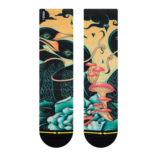 Graceful Cormorants Crew Socks With Art From Umijoo