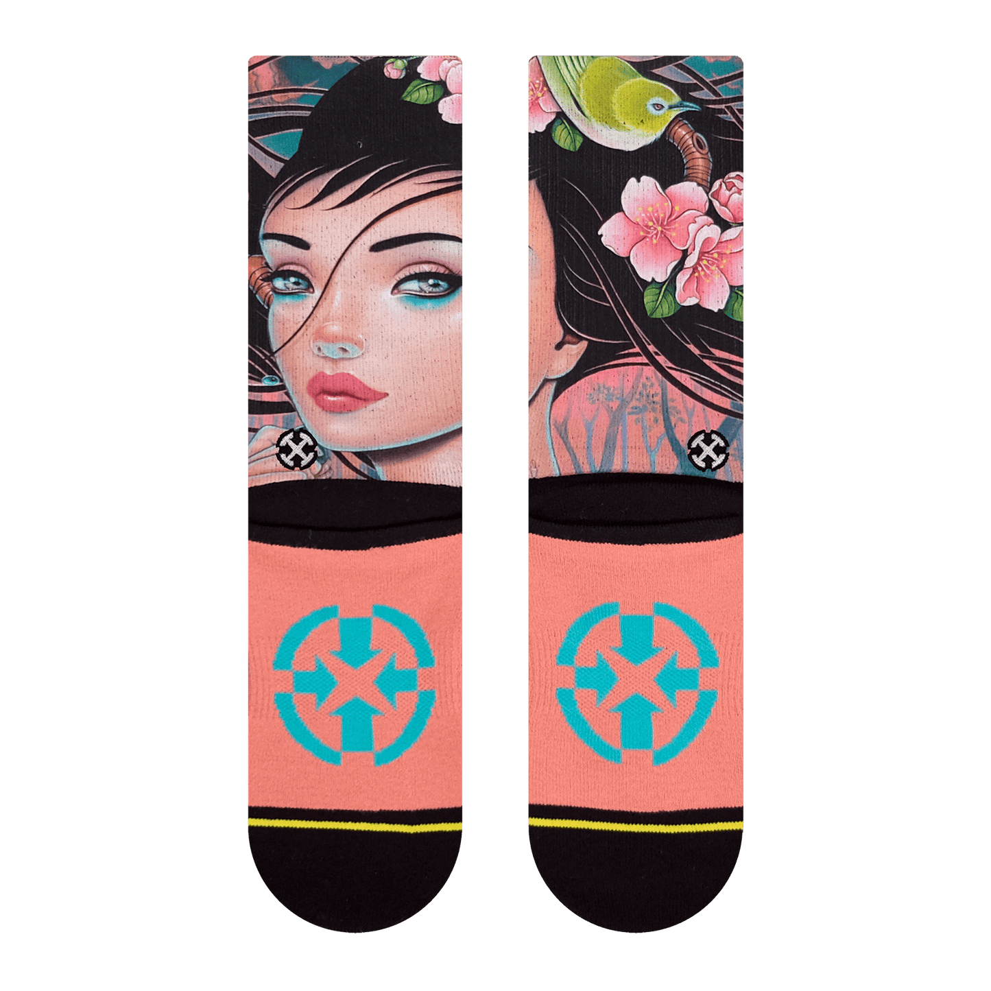 Cherry Lane Crew Socks With Art By Caia Koopman