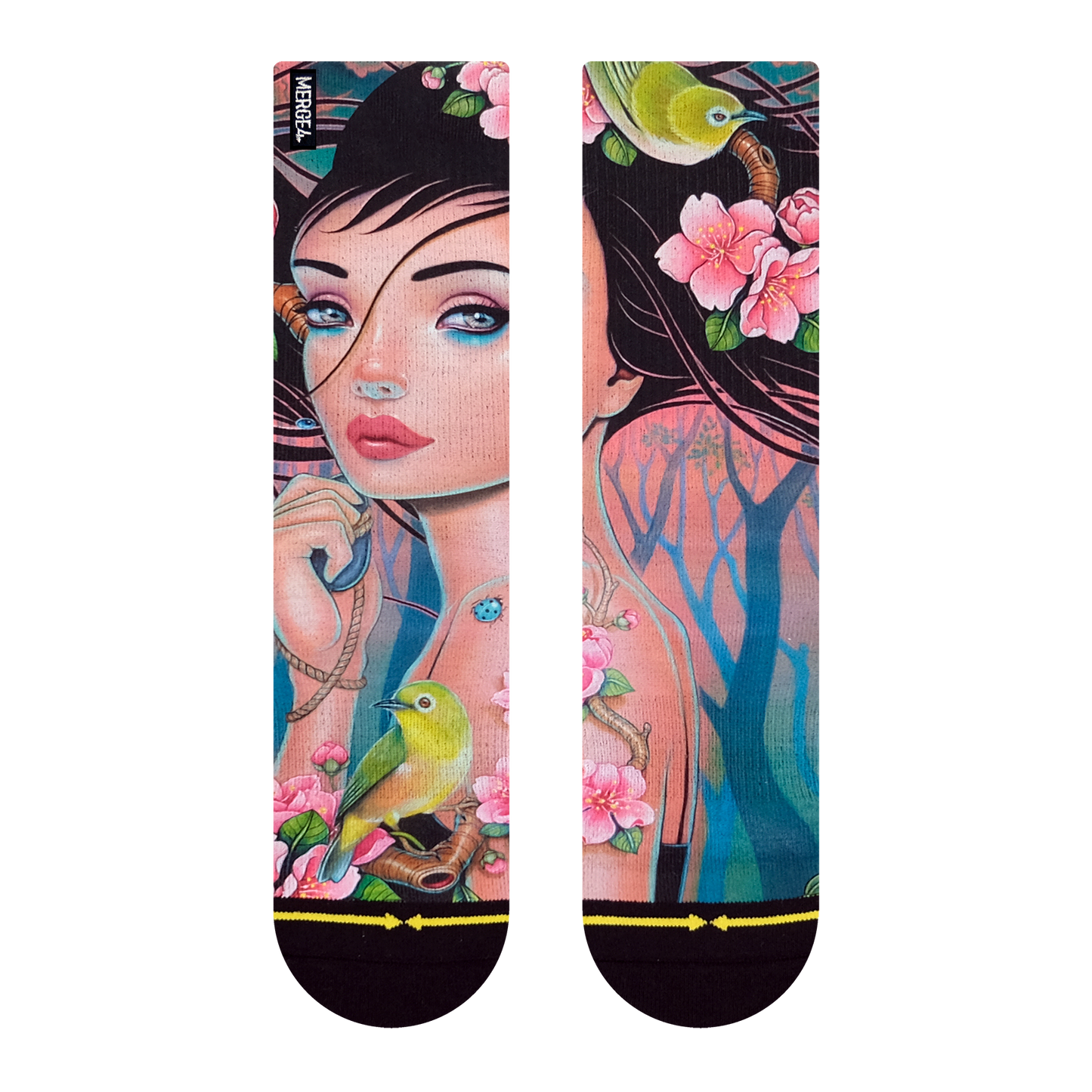Cherry Lane Crew Socks With Art By Caia Koopman