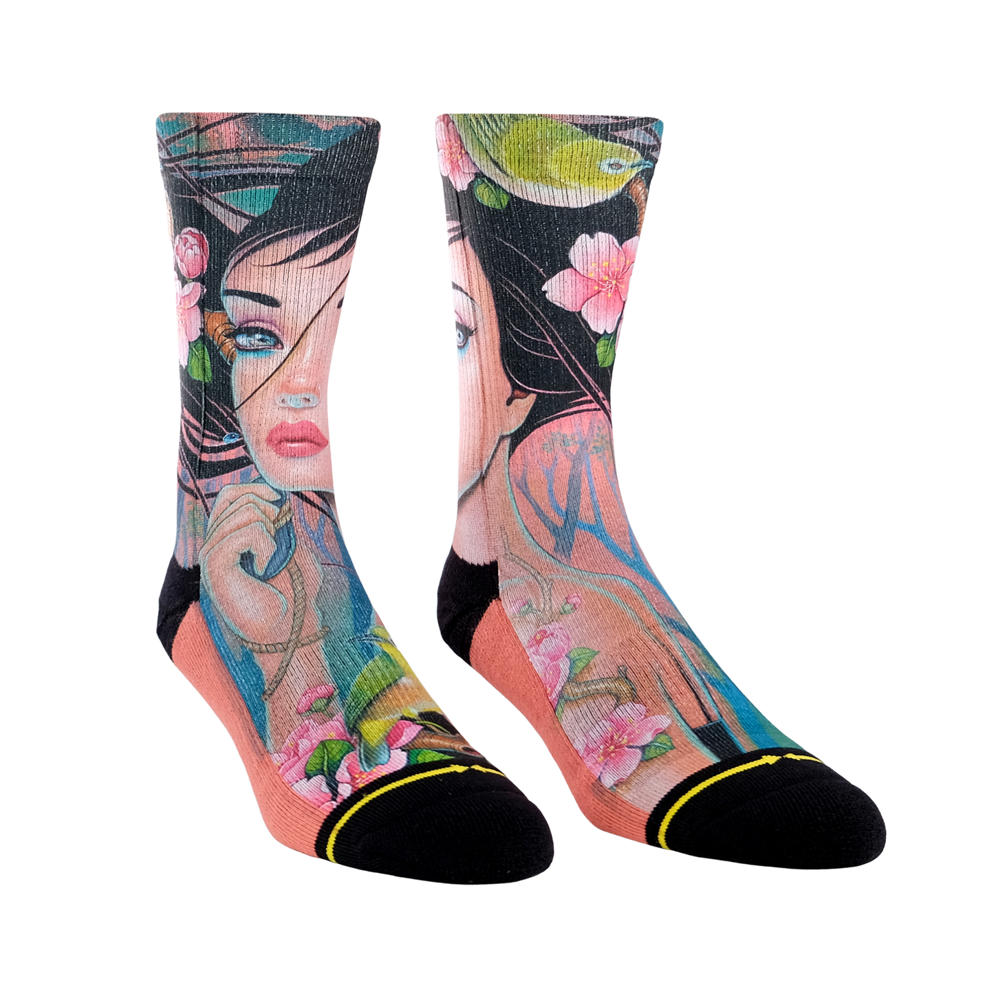 Cherry Lane Crew Socks With Art By Caia Koopman