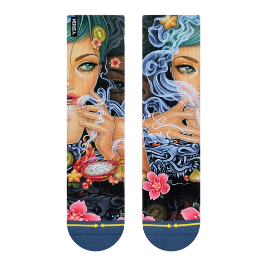 Dragon Tea Crew Socks With Art By Caia Koopman