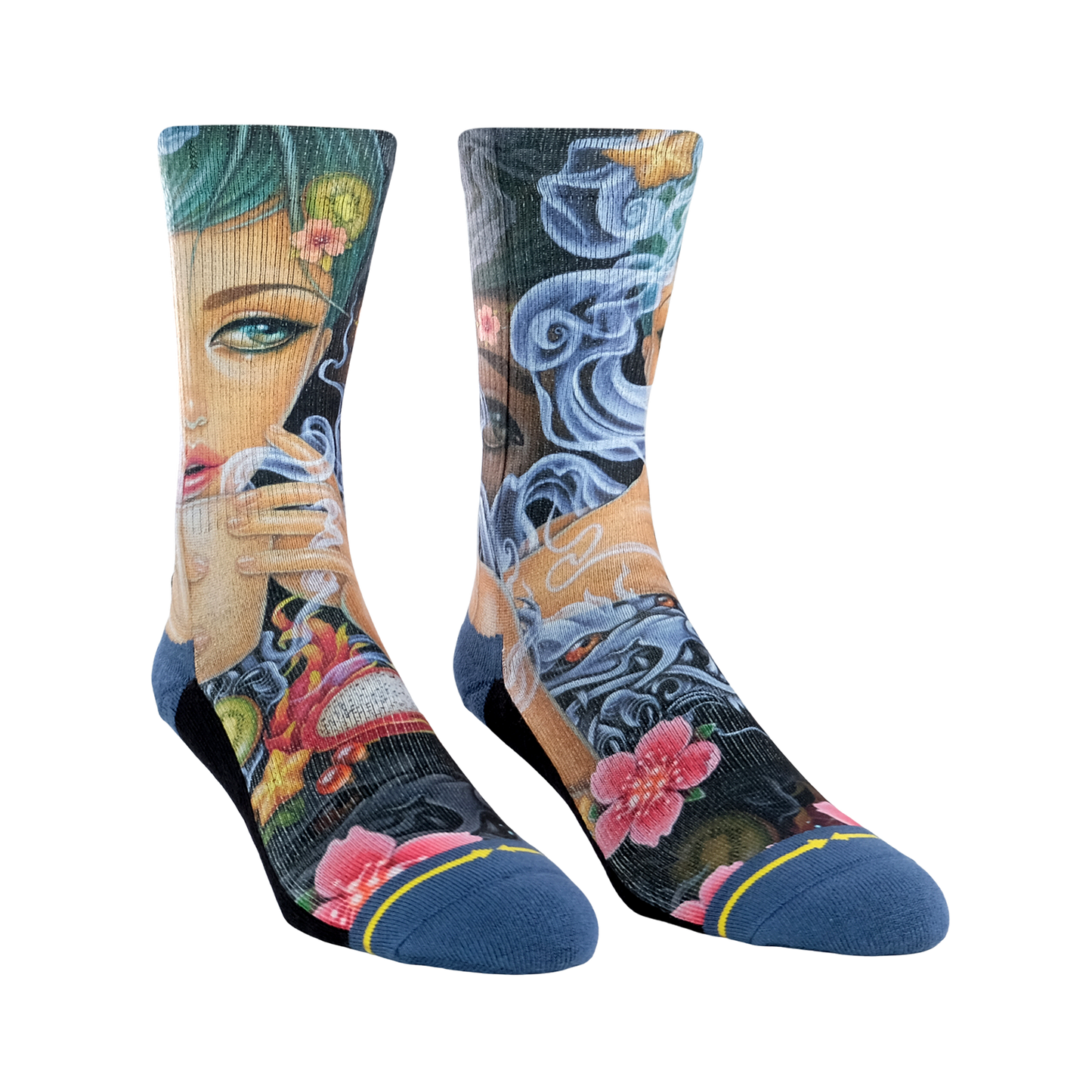 Dragon Tea Crew Socks With Art By Caia Koopman
