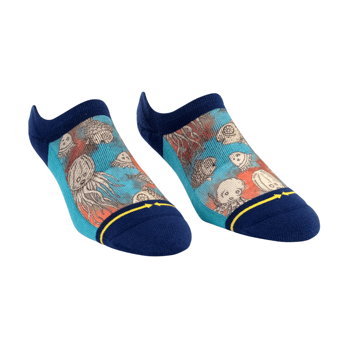Oceans No Show Sock With Art By Bad Otis Link
