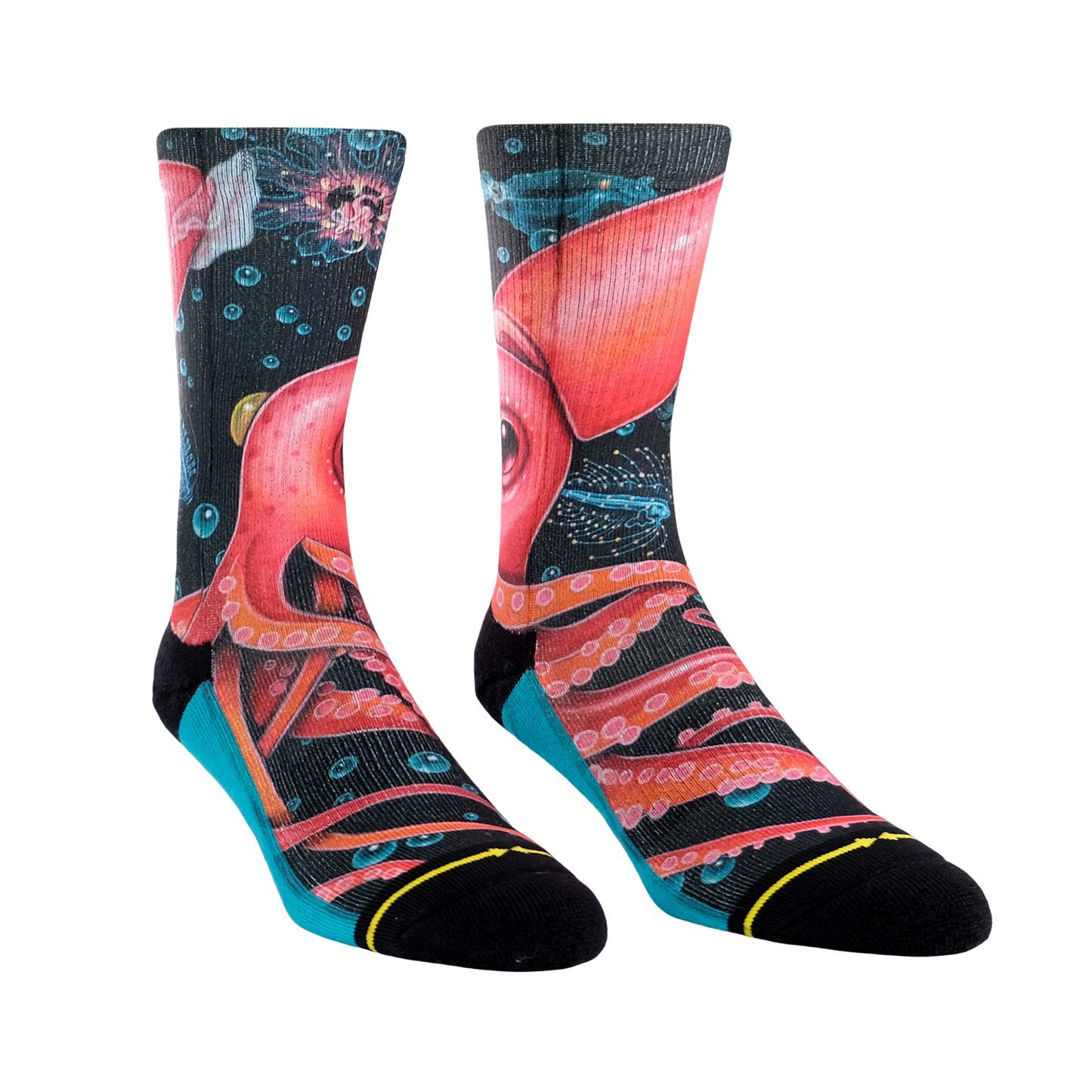 Giant Strawberry Squid Crew Socks With Art From Umijoo
