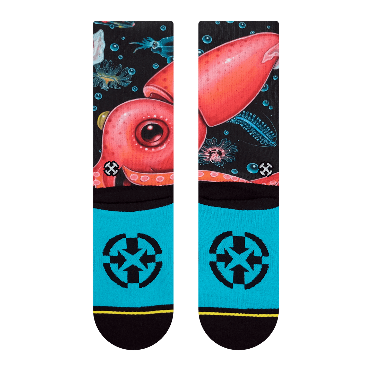 Giant Strawberry Squid Crew Socks With Art From Umijoo