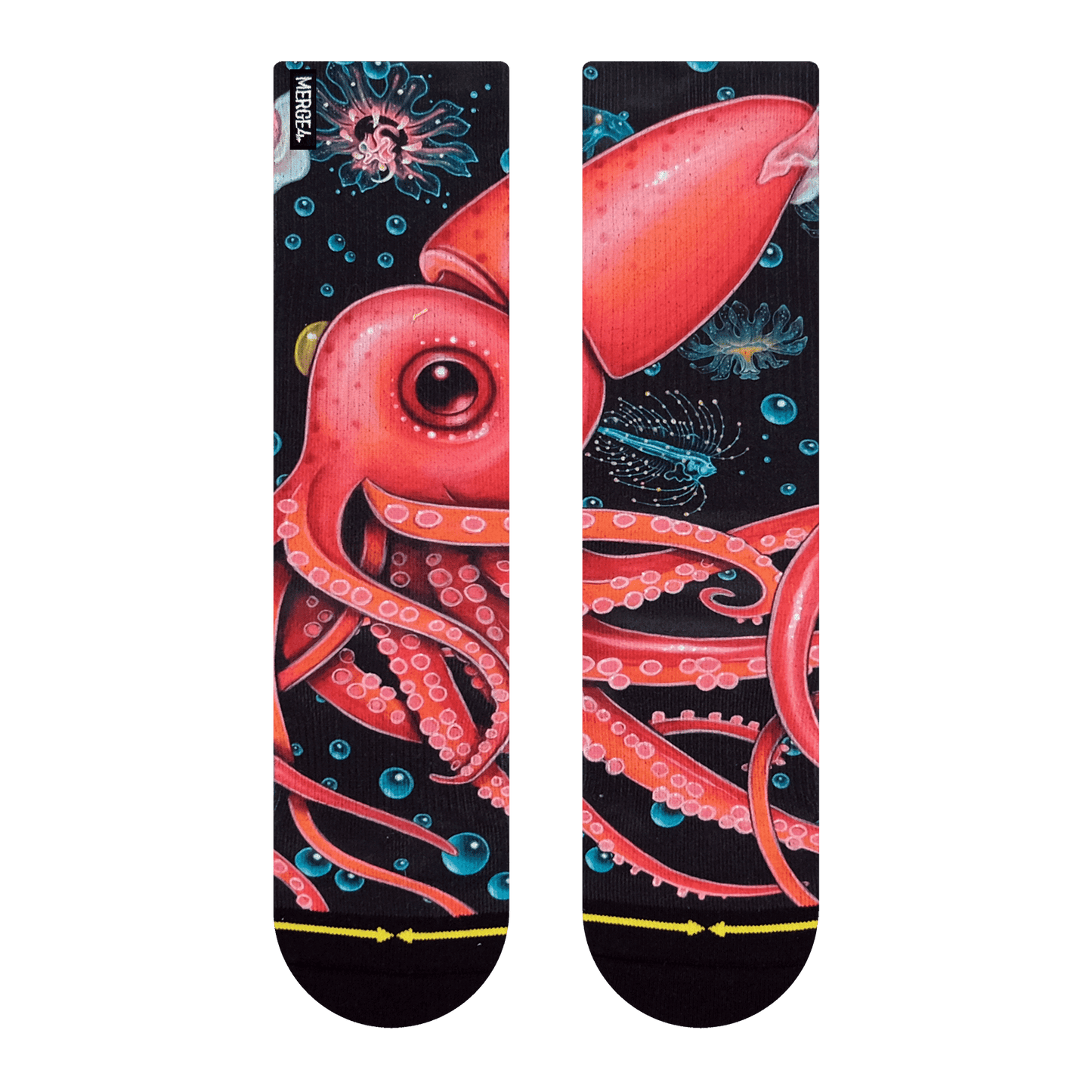 Giant Strawberry Squid Crew Socks With Art From Umijoo