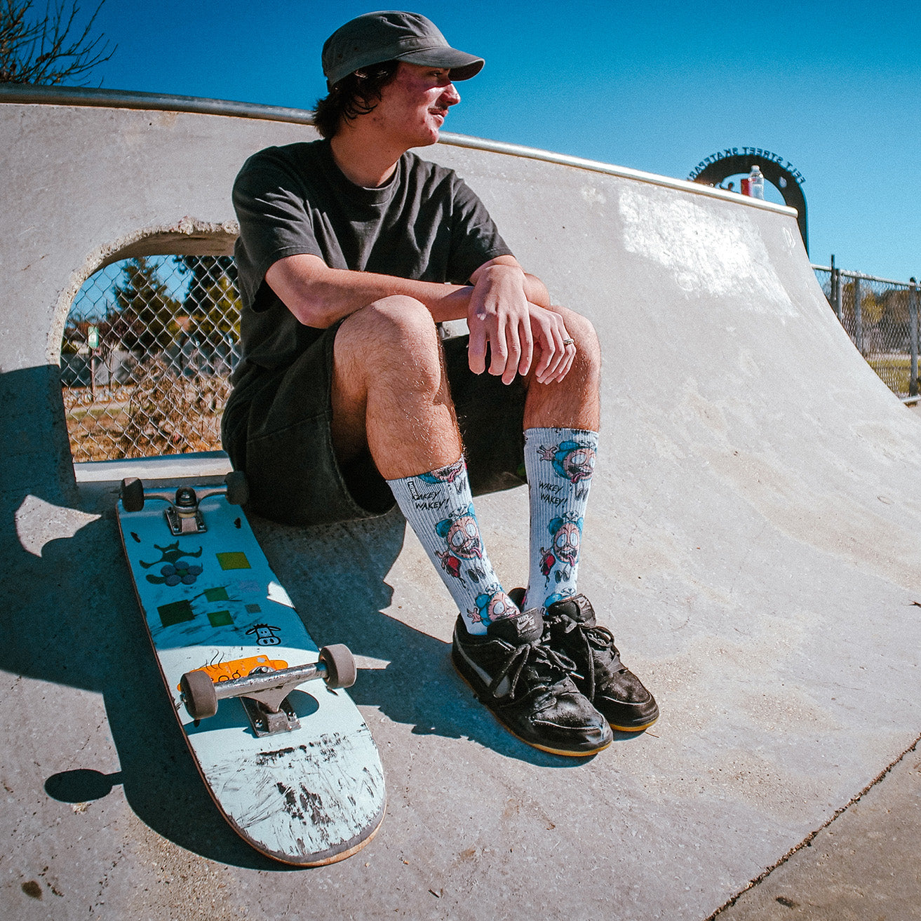 Wakey Wakey Skate Socks Art By Steve Caballero