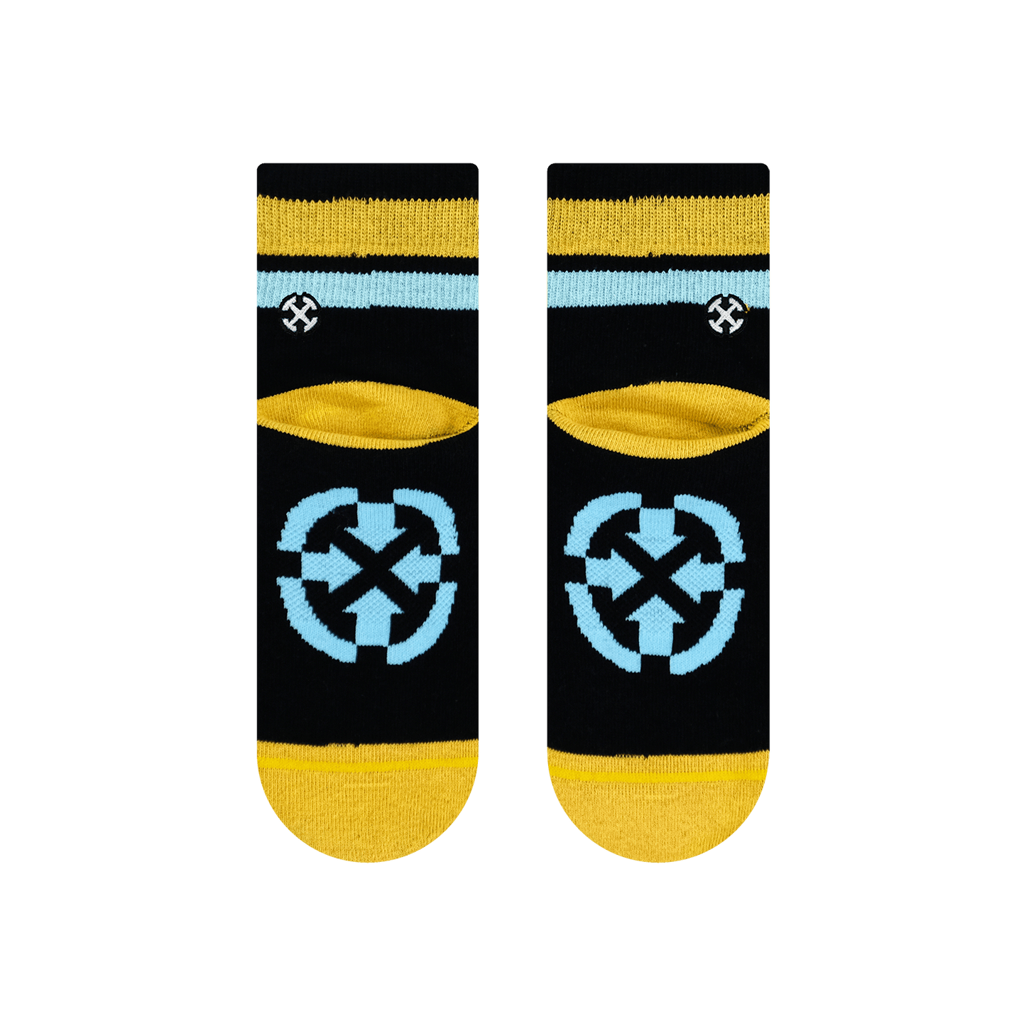 Organic Cotton Black/Orange Quarter Crew Socks