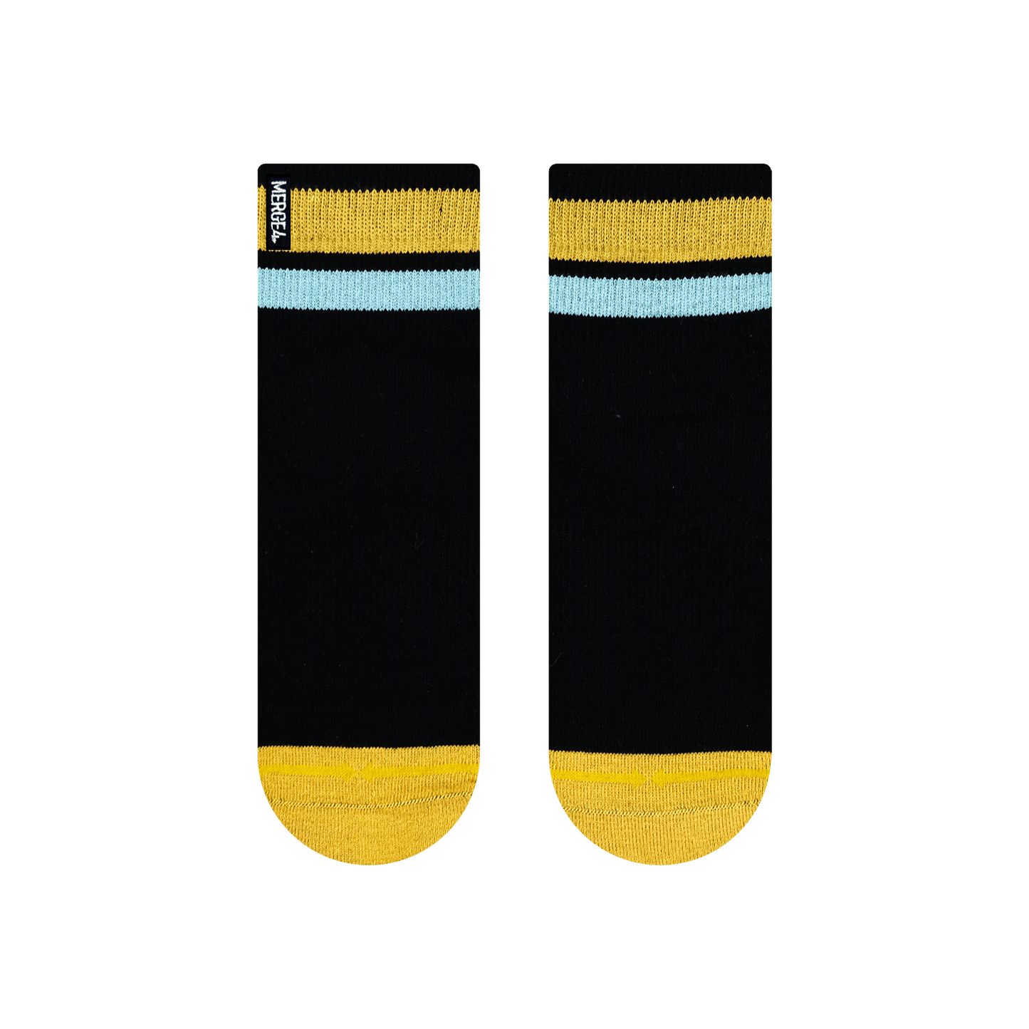 Organic Cotton Black/Orange Quarter Crew Socks
