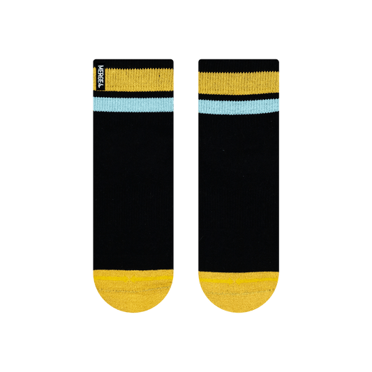 Organic Cotton Black/Orange Quarter Crew Socks