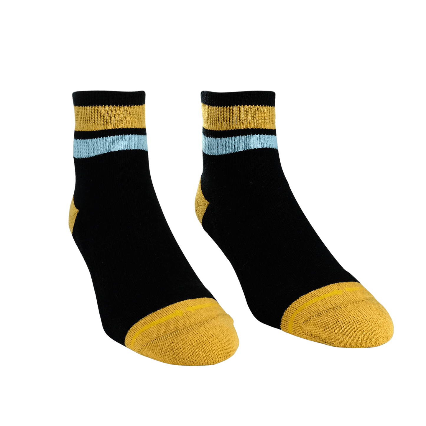 Organic Cotton Black/Orange Quarter Crew Socks