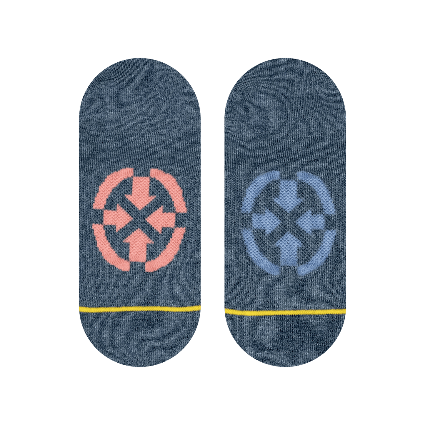 Rhythm Stripe Plant Dye No Show Socks