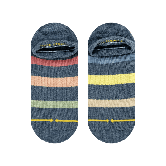Rhythm Stripe Plant Dye No Show Socks