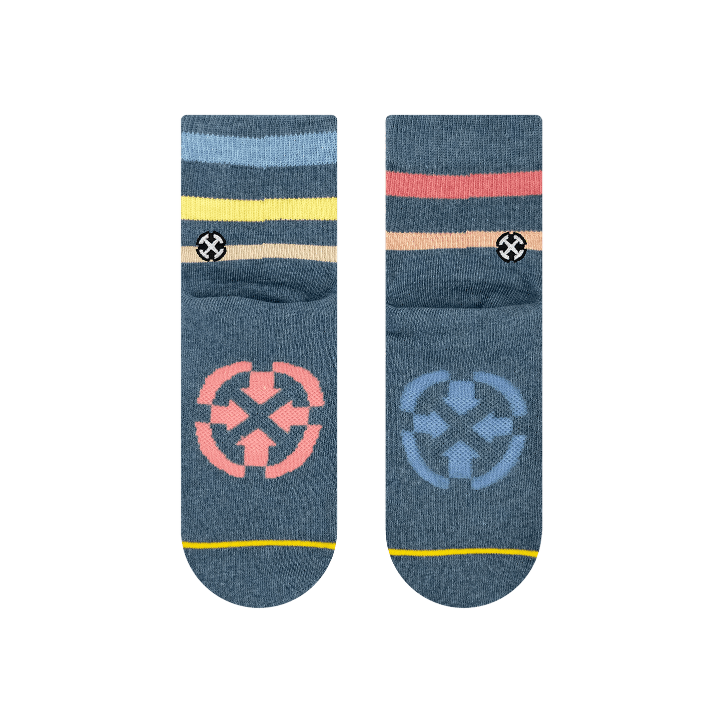 Rhythm Stripe Plant Dye Quarter Crew Socks