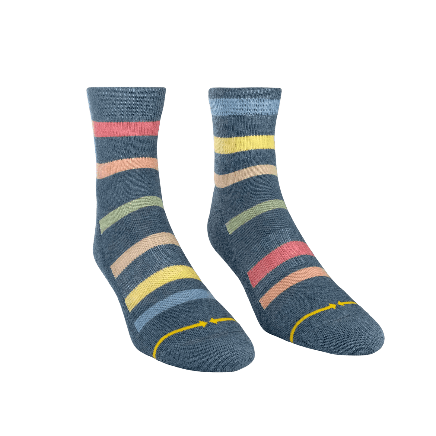 Rhythm Stripe Plant Dye Quarter Crew Socks