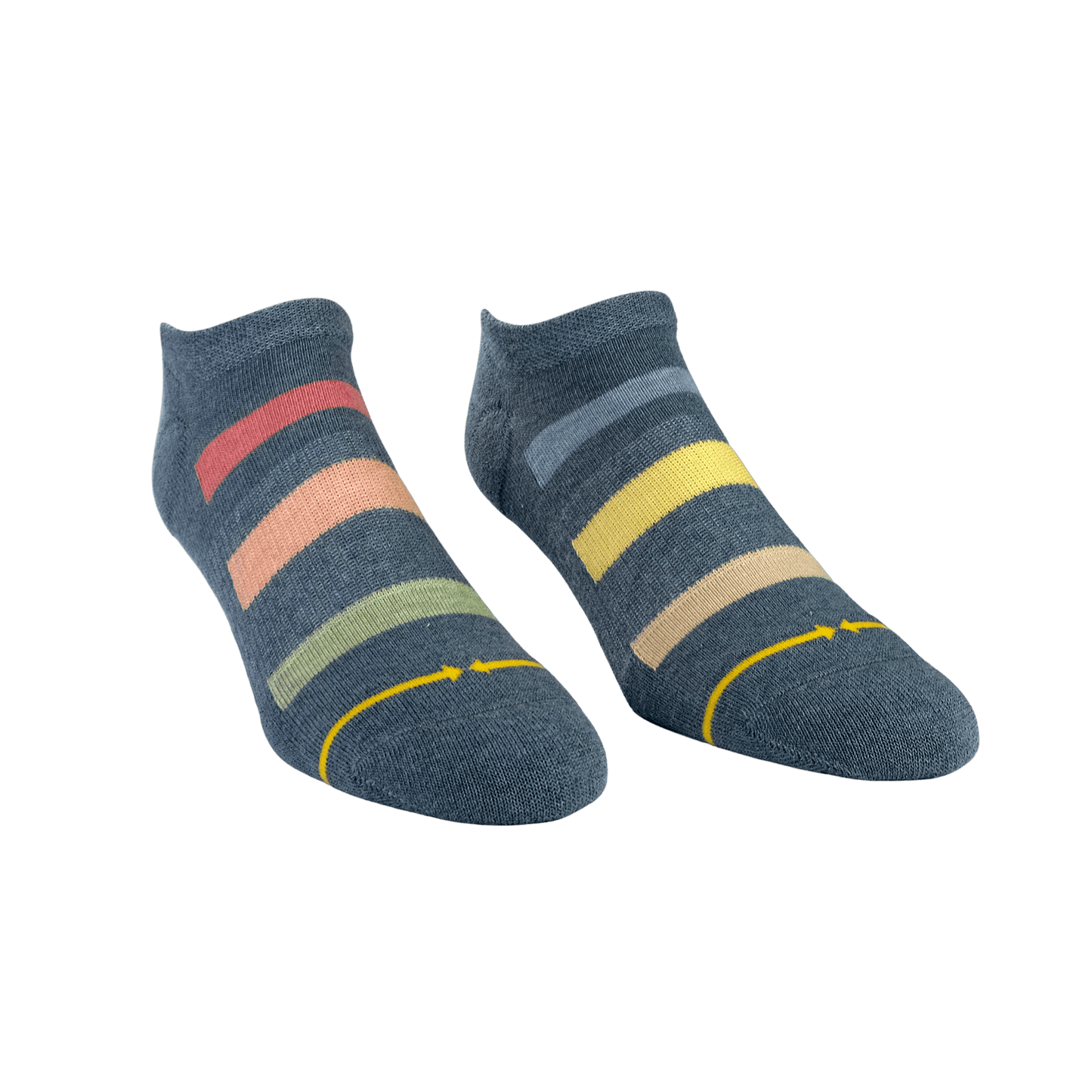 Rhythm Stripe Plant Dye No Show Socks
