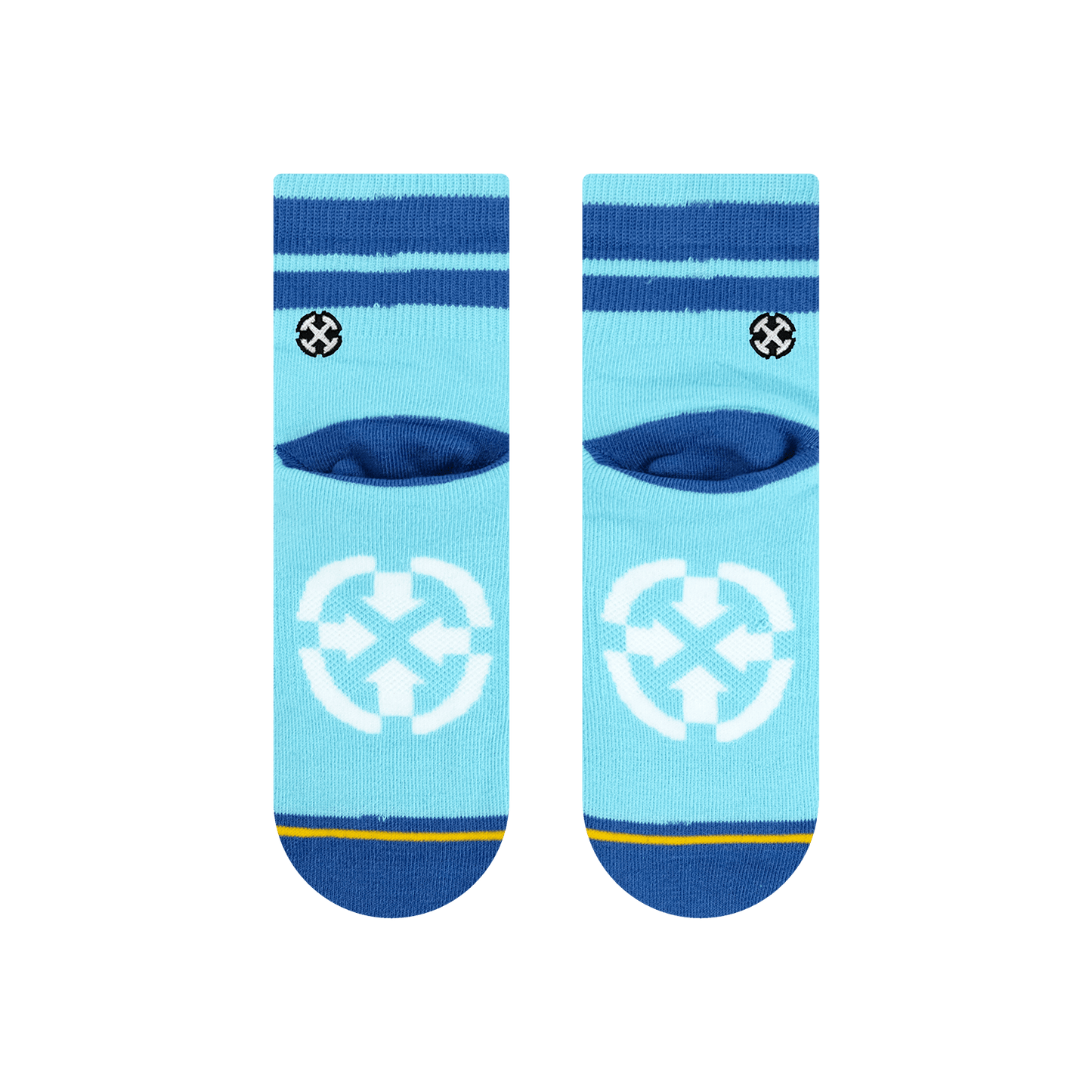 Organic Cotton Sky/Blue Quarter Crew Socks