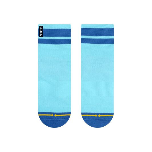 Organic Cotton Sky/Blue Quarter Crew Socks