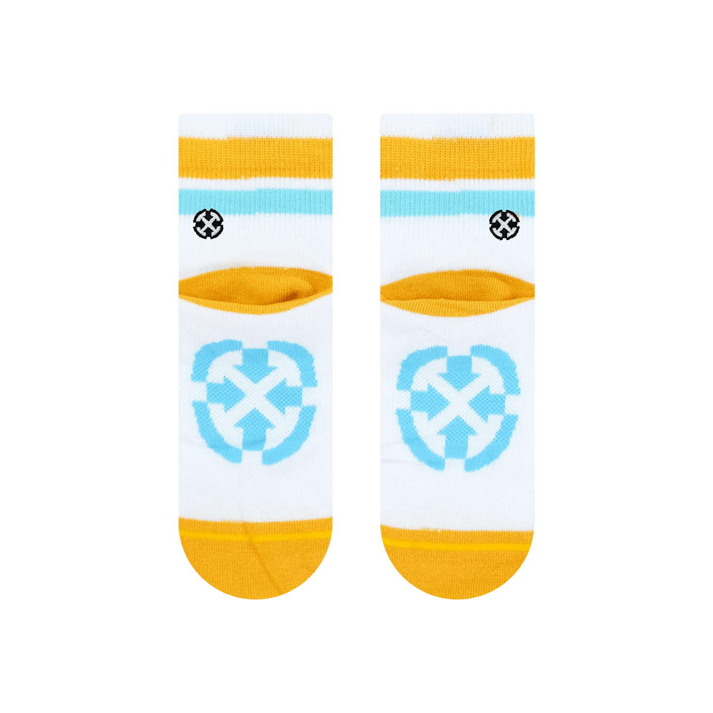 Organic Cotton White/Orange Quarter Crew Socks