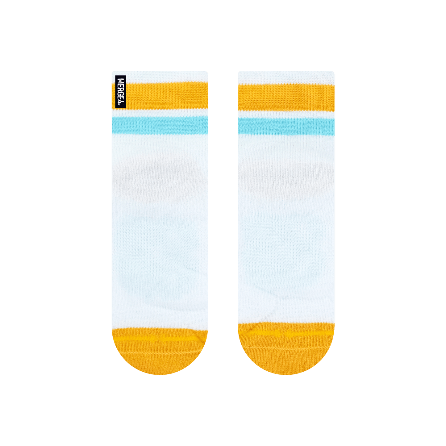 Organic Cotton White/Orange Quarter Crew Socks