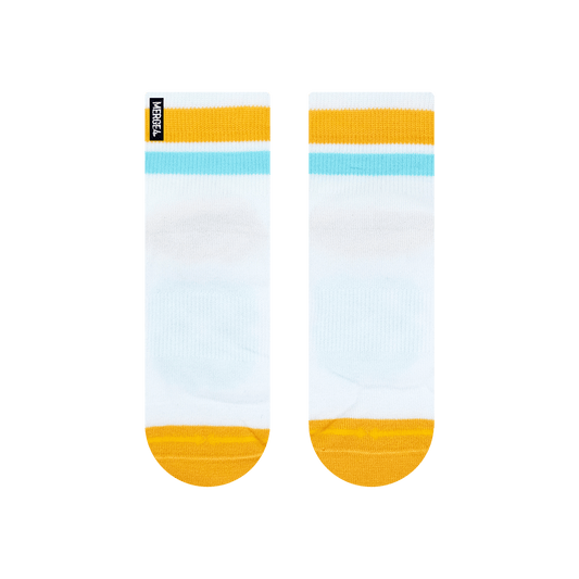 Organic Cotton White/Orange Quarter Crew Socks
