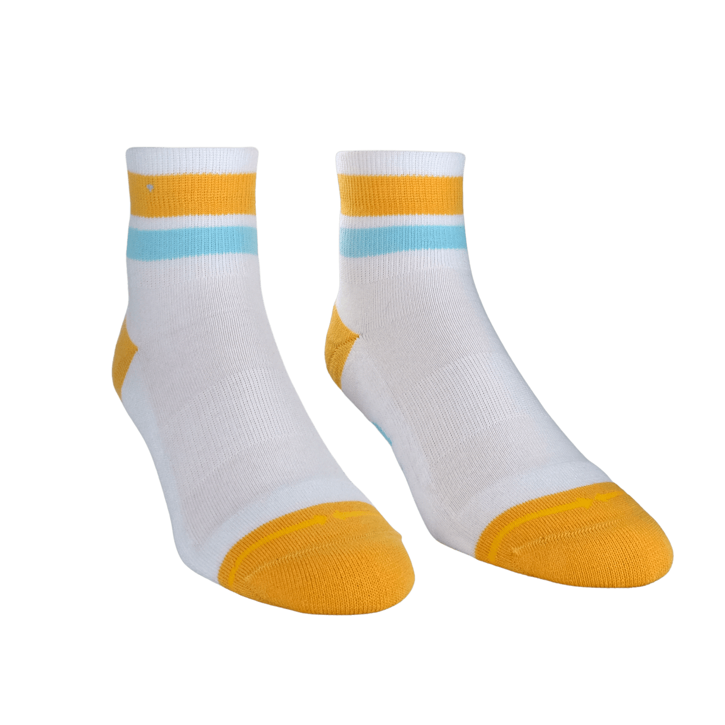 Organic Cotton White/Orange Quarter Crew Socks