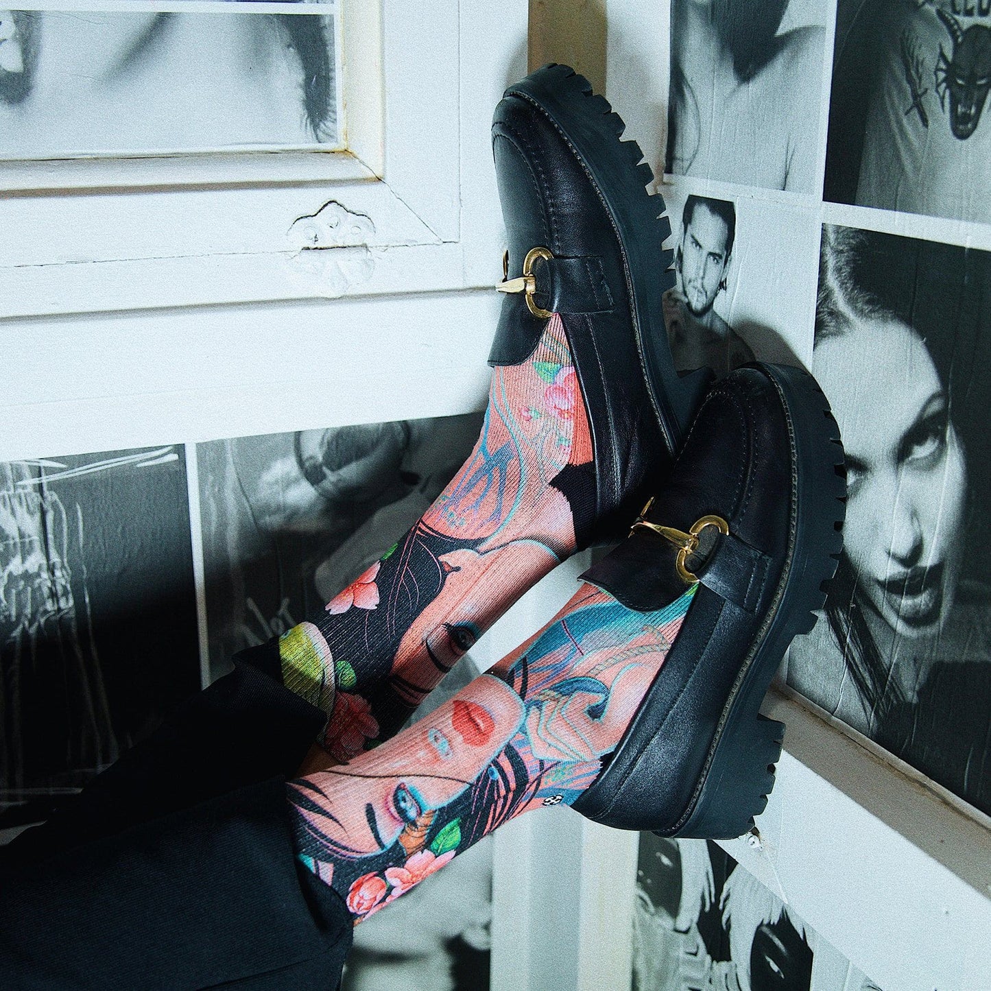 Cherry Lane Crew Socks With Art By Caia Koopman