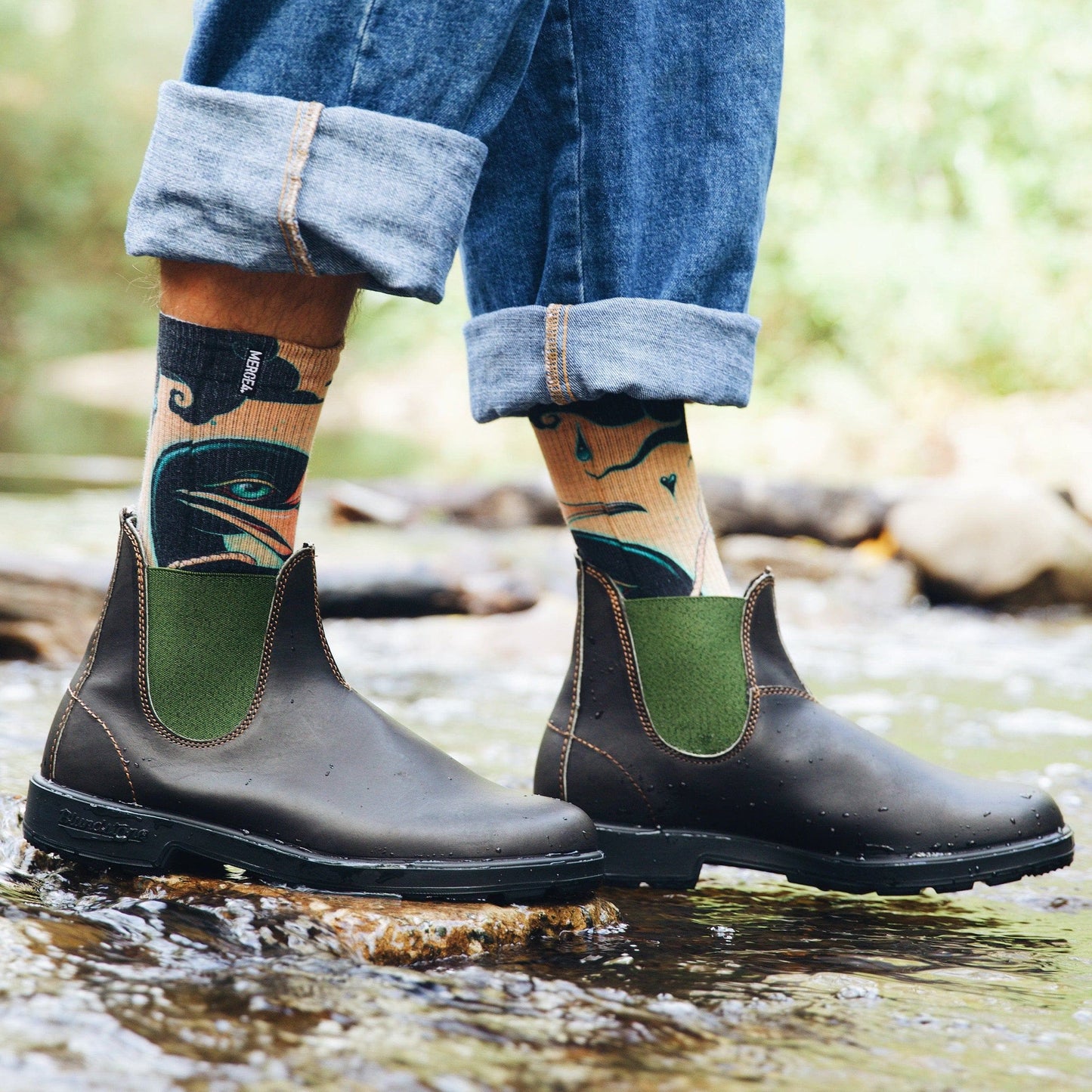 Graceful Cormorants Crew Socks With Art From Umijoo