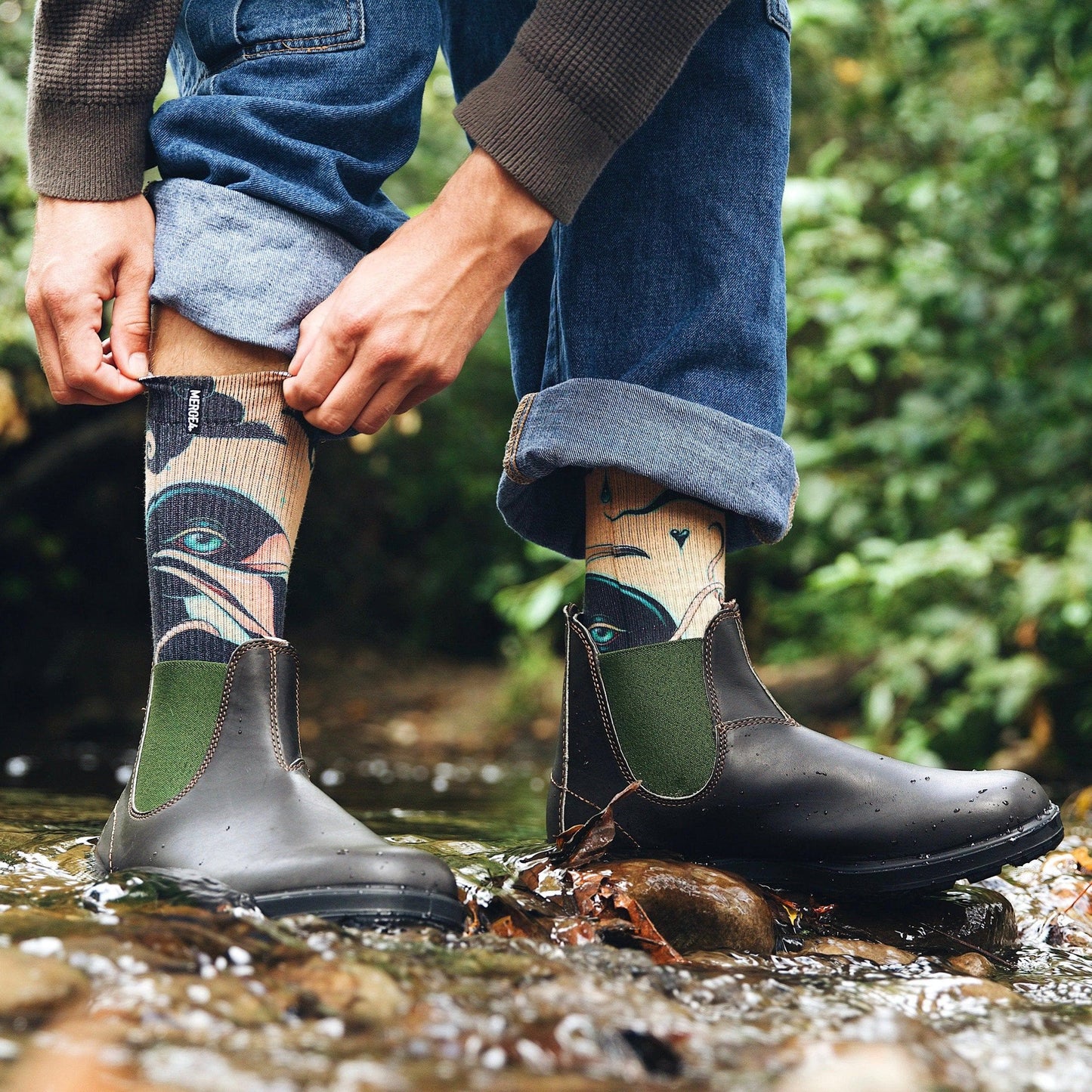 Graceful Cormorants Crew Socks With Art From Umijoo