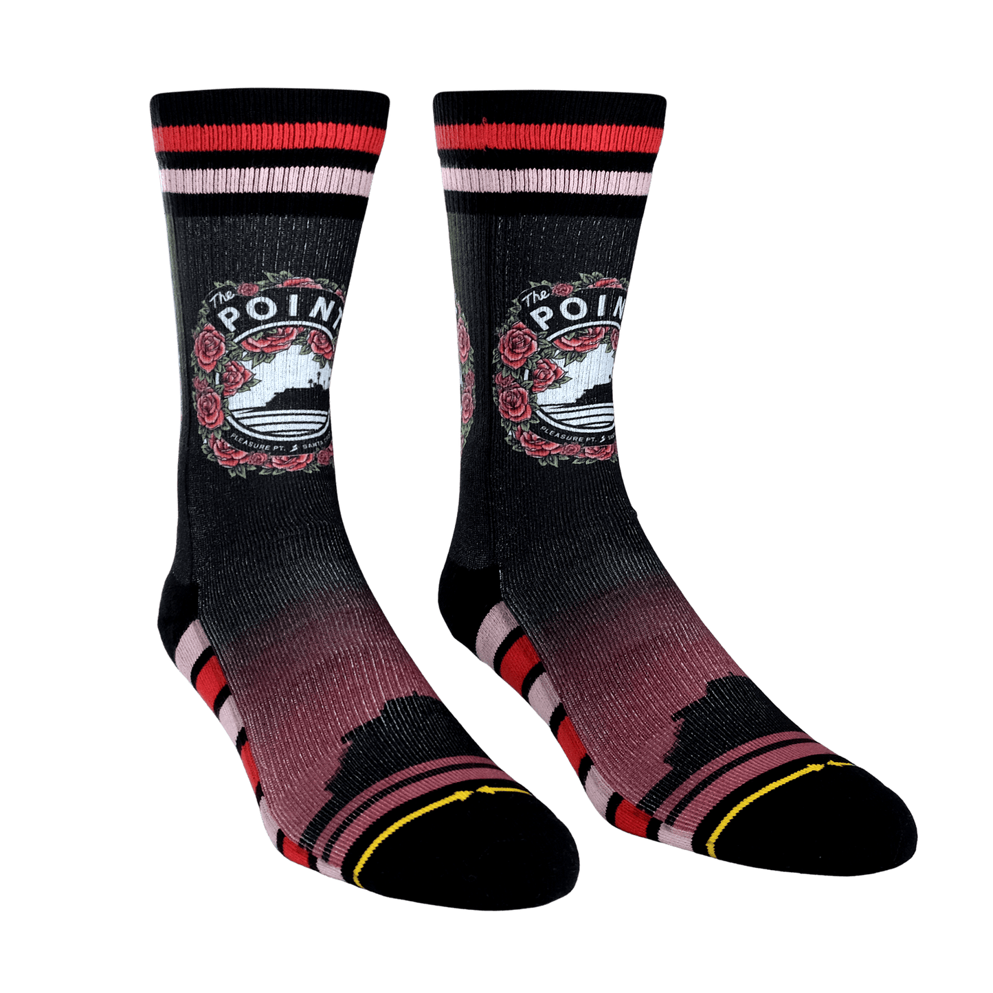 Slidertown The Point Red Roses Crew Socks